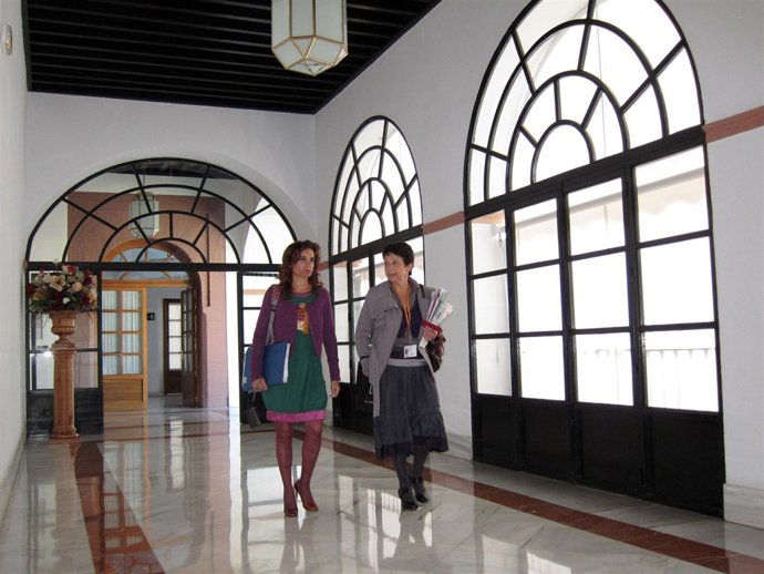 La consejera de Salud, María Jesús Montero, en los pasillos del Parlamento