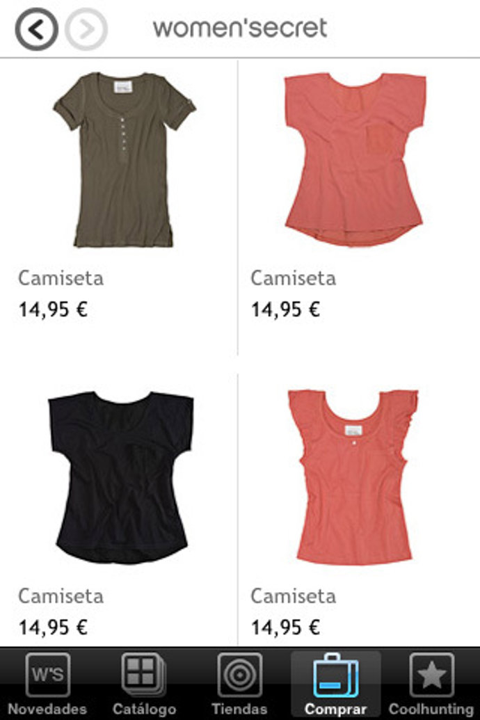 aplicaicón Women'secret desde itunes