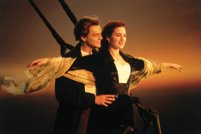 Kate Winslet y Leonardo DiCaprio en Titanic