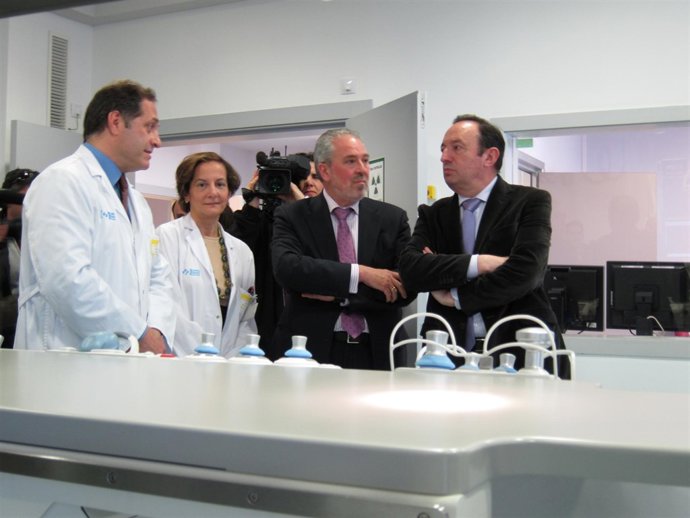 Pedro Sanz en la presentación de la sala de Hemodinámica