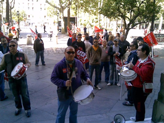 Protesta de los trabajadores de Mercasevilla.
