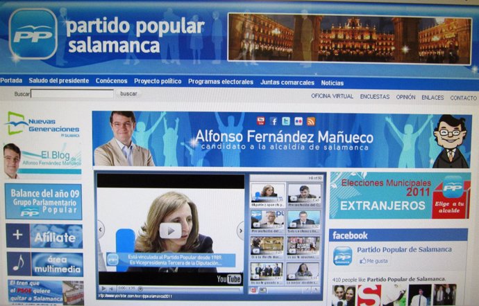 Página web del PP de Salamanca