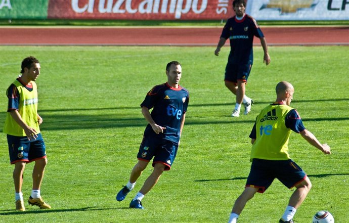 Un entrenamiento de la Selección Española de Fútbol