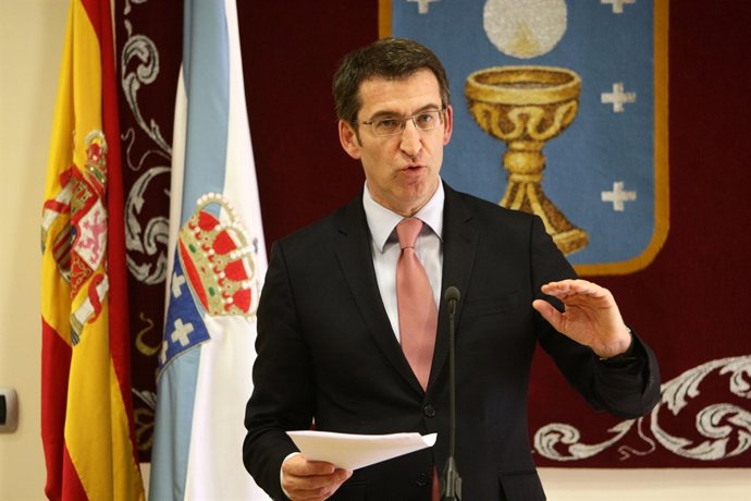 Feijóo (rueda tras reunirse con Pachi y Guillerme marzo 2011)