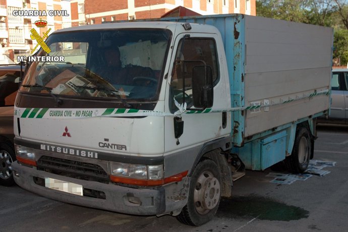 Imagen del camión utilizado por los detenidos