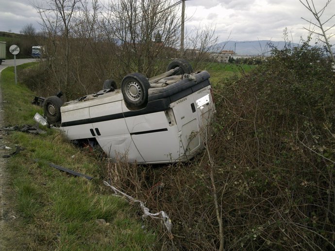 Uno de los vehículos implicados en el accidente ocurrido en Berrioplano.