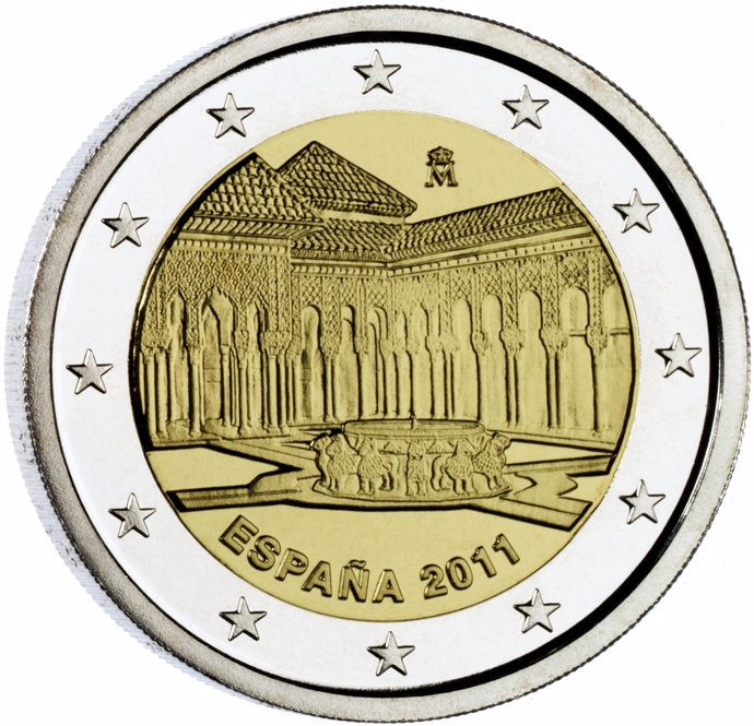 Moneda conmemorativa de 2 euros con la imagen de la Alhambra