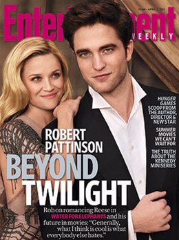 Reese Witherspoon y Robert Pattinson en la portada de la revista 'Entertainment 