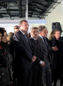 Silván, Fernández y Alejo durante su visita al Palacín del Palacio de Congresos