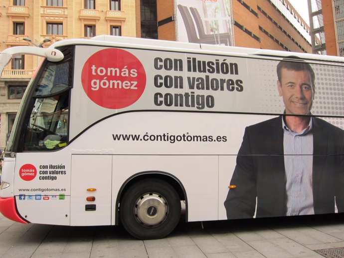 Autobús del cambio posible de Tomás Gómez 