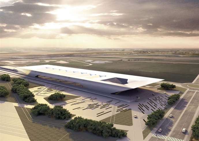 Maqueta de la futura estación del AVE en Huelva