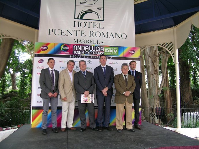 El ex tenista Manolo Santana, en la presentación del torneo