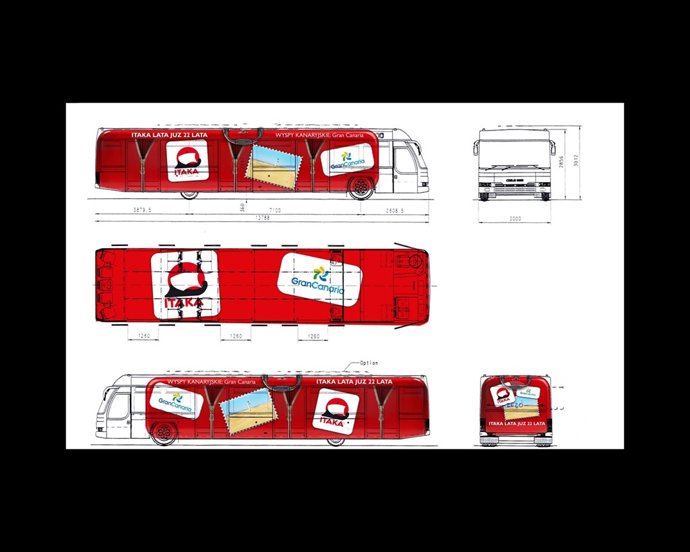 Diseño de la promoción de Gran Canaria en las guaguas