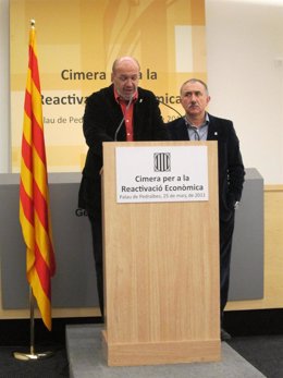 Joan Carles Gallego (CC.OO.) y Josep Maria Álvarez (UGT)