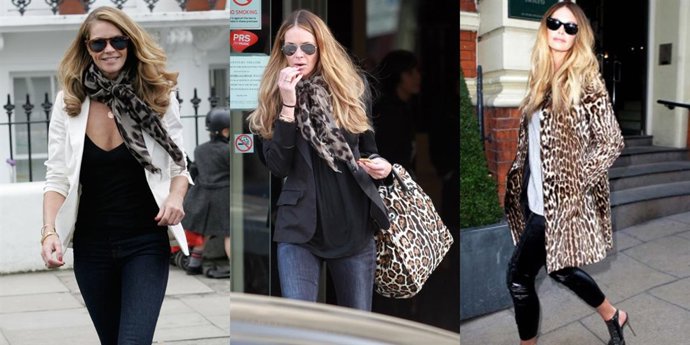 Elle Macpherson fiel a los estampados felinos