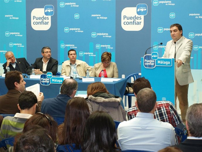 El presidente del PP de Málaga, Elías Bendodo, en la Junta Directiva Provincial 