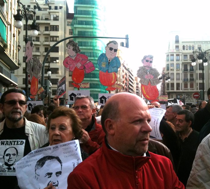 Caricaturas que mostraron durante la manifestación