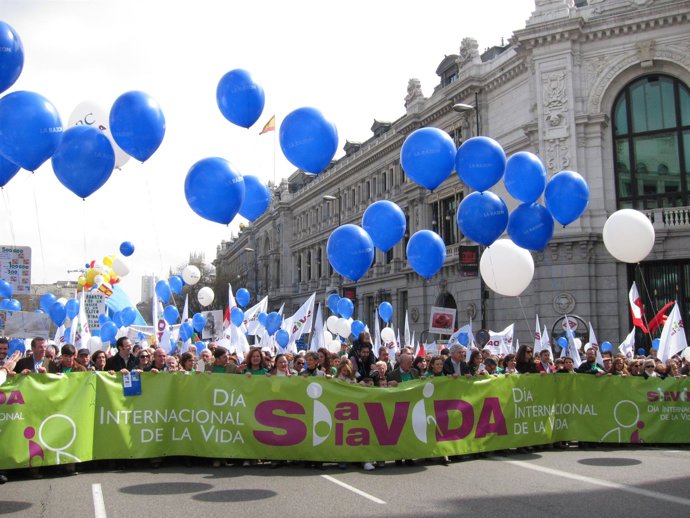 Cabecera de la Manifestación 'Sí a la Vida'