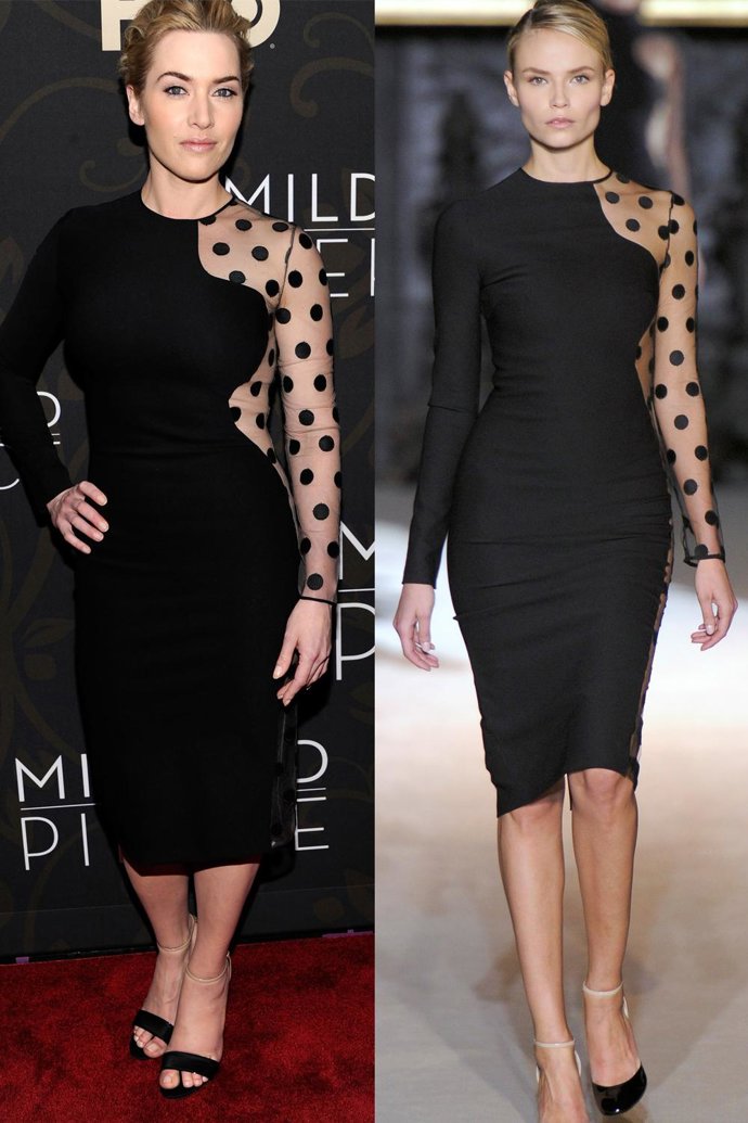 Kate Winslet y una modelo con vestido de Stella McCartney