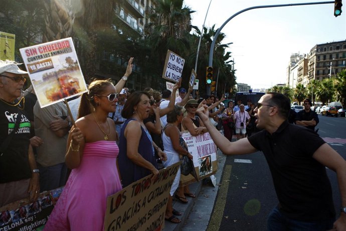 Protestas toros en Barcelona