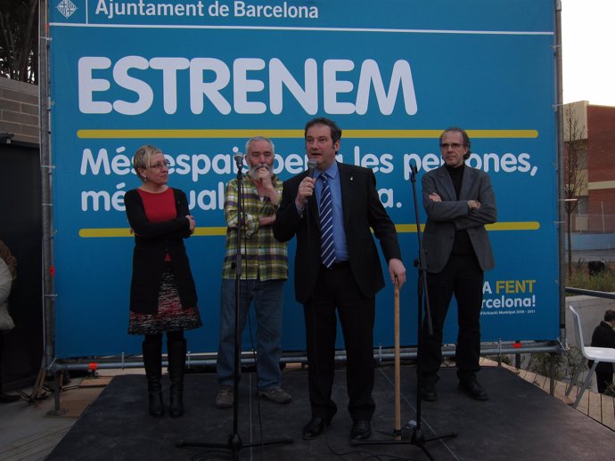 El alcalde de Barcelona, Jordi Hereu, en Can Peguera