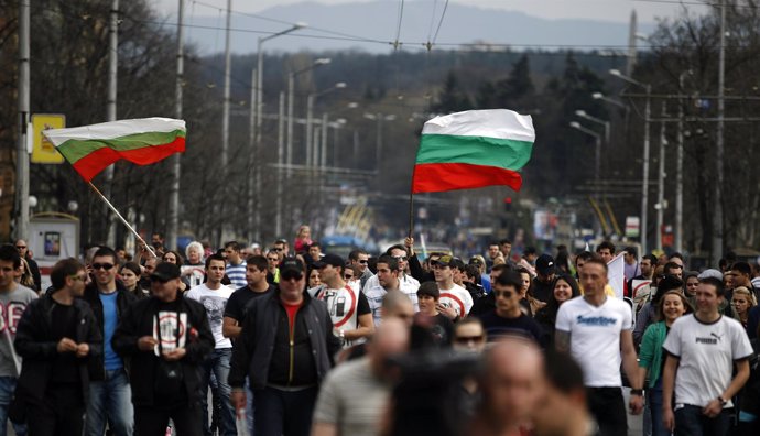 Protestasn en Bulgaria, centro de Sofia