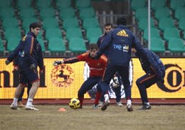 Entrenamiento de la selección española en Kaunas