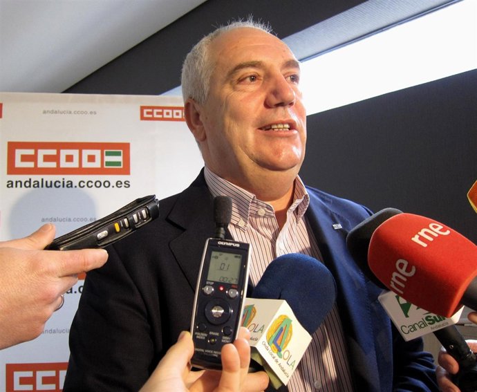 El secretario general de CCOO-A, Francisco Carbonero, hoy en unas jornadas sobre