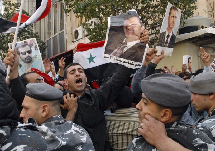 Manifestación en Siria en apoyo a Al Assad