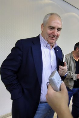 El secretario general de CCOO-A, Francisco Carbonero, hoy tras inagurar unas jor