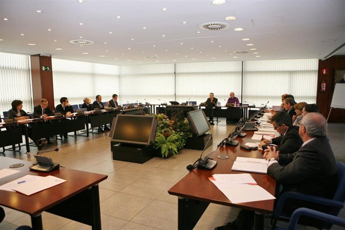 Una imagen de la reunión celebrada hoy en la UPNA.