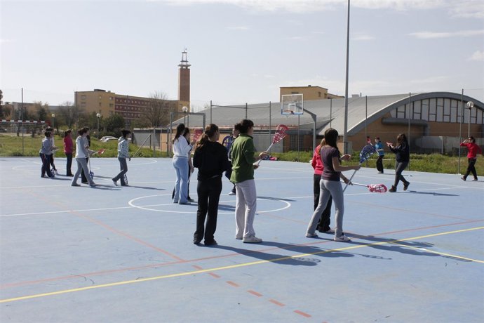 Escolares haciendo deporte en la UPO