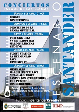 Cartel de conciertos de Escenario Santander