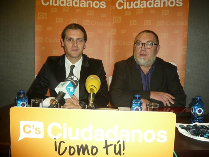 Albert Rivera y el candidato de C's en Madrid, Victor Domingo