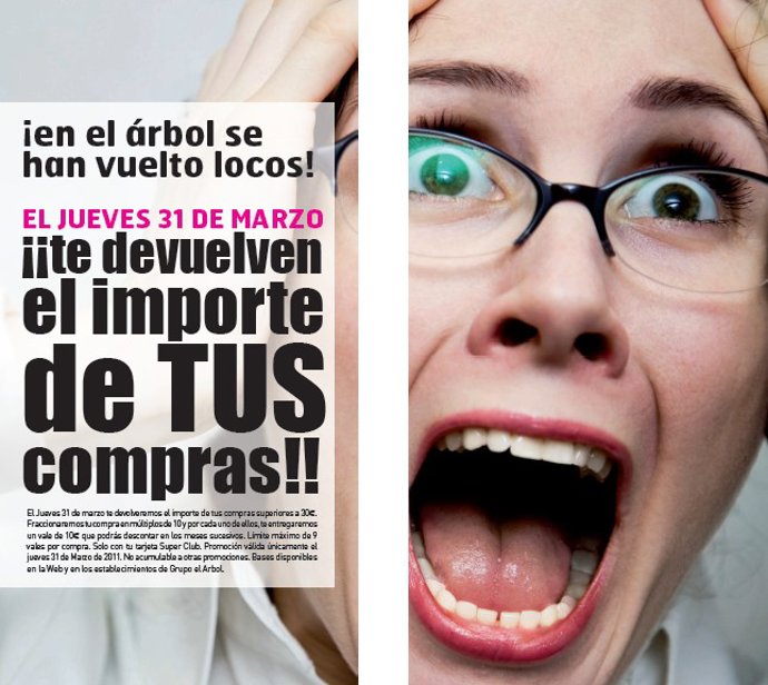 Cartel promoción Supermercados El Árbol