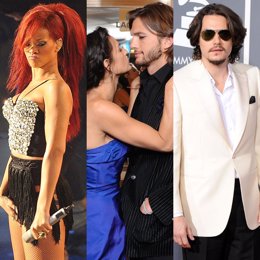 Montaje de Rihanna, Demi Moore, Ashton Kutcher y John Mayer