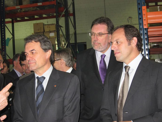 Mas, Cleries y Rosell en la 'Fundació Banc dels Aliments'