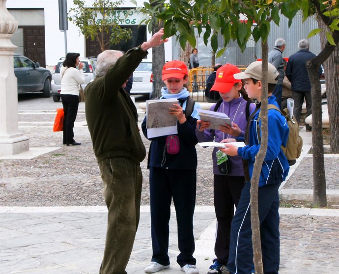 Escolares del programa 'Aprende tu provincia' en su visita a Osuna