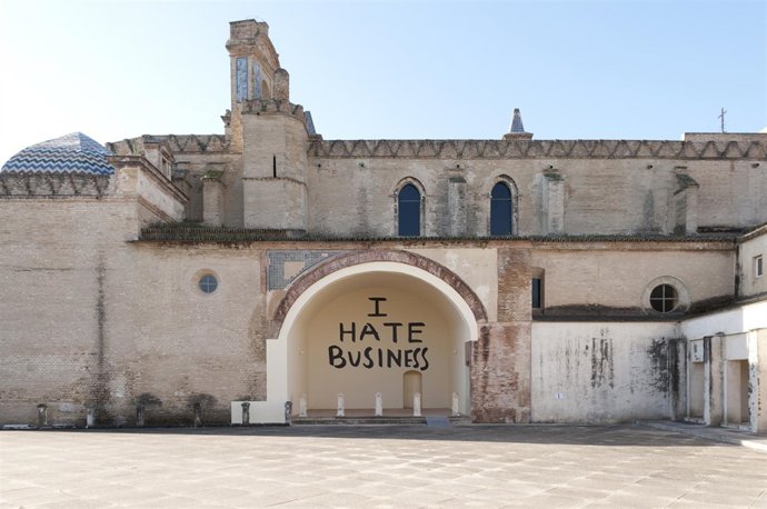 Uno de los cinco murales de la exposición de Jessica Diamond en el CAAC