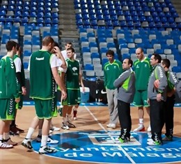El Unicaja, en un entrenamiento 
