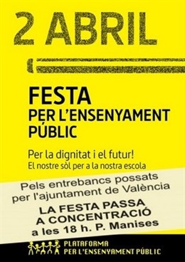 Cartel del acto reivindicativo de la Plataforma per l'ensenyament