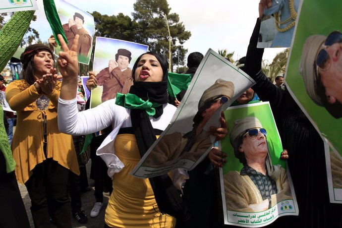 Partidarios de Gadafi en Trípoli