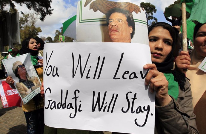 Leales a Gadafi en Libia