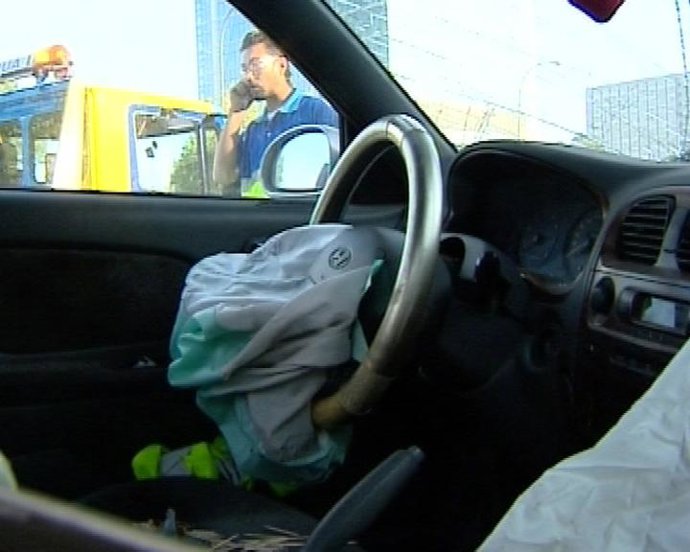 Aparatoso accidente en Madrid ciudad