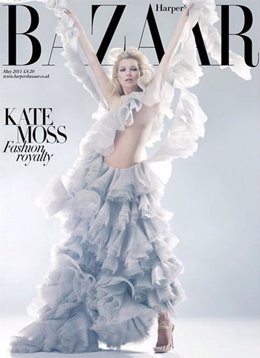 Kate Moss en la portada del número de mayo de la revista 'Harper's Bazaar'