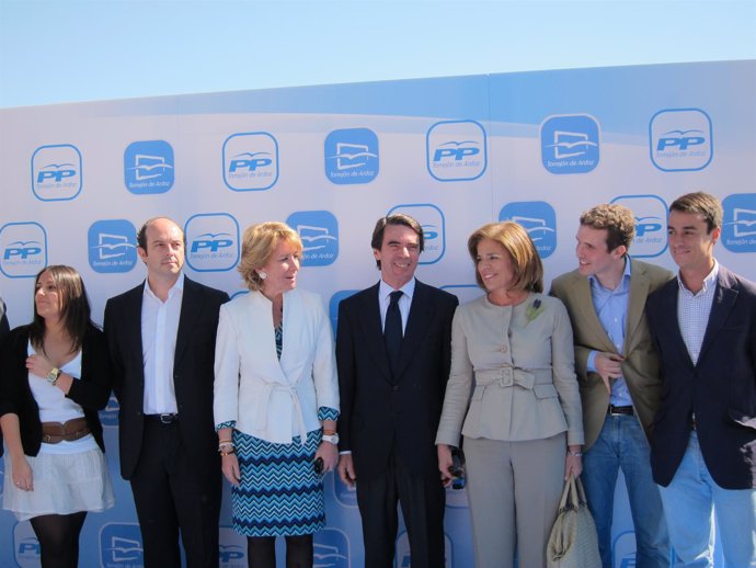 Aznar con Aguirre y Botella en Torrejón