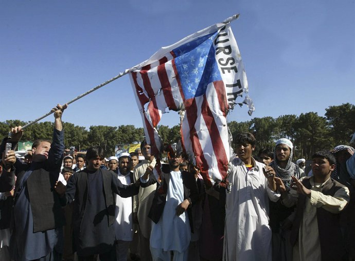 Manifestación antiestadounidense en Afganistán