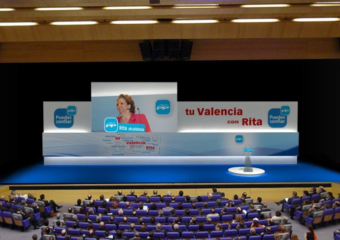Escenario Del Acto De Presentación Candidata Alcaldía Valencia Rita Barberá