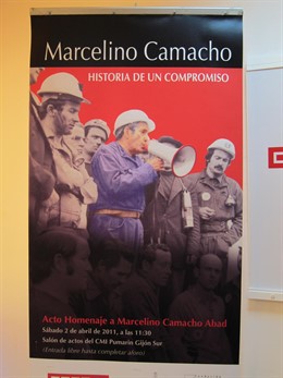 Cartel del acto en homenaje de Marcelino Camacho.