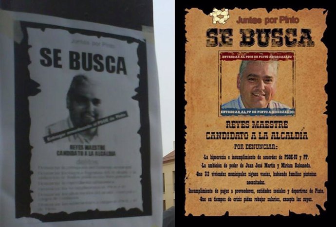 Cartel del candidato de JpP a la Alcaldía, Reyes Maestre